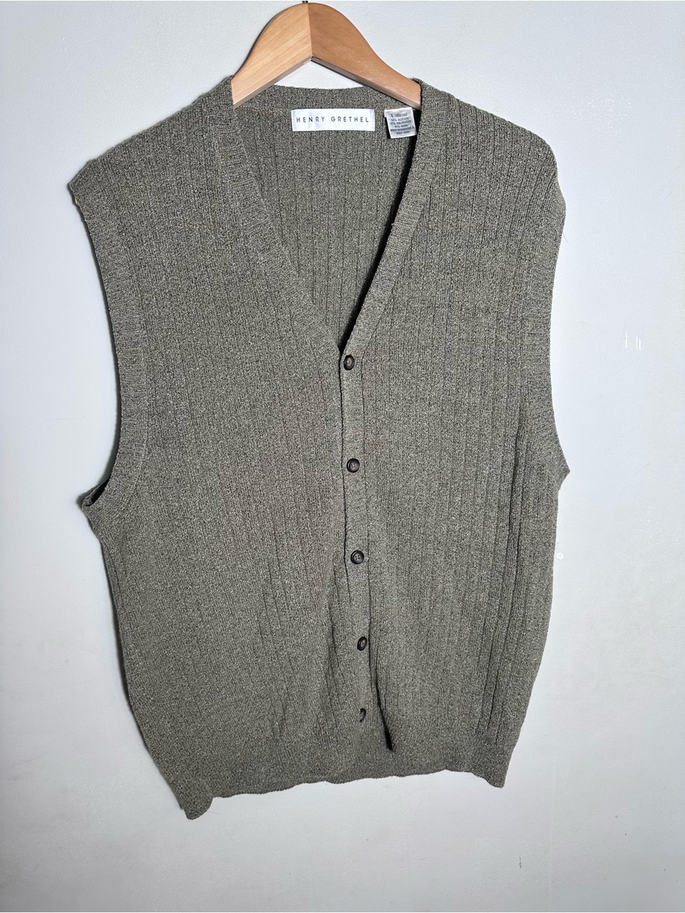 Vintage Men’s Knit Button-Front Vest